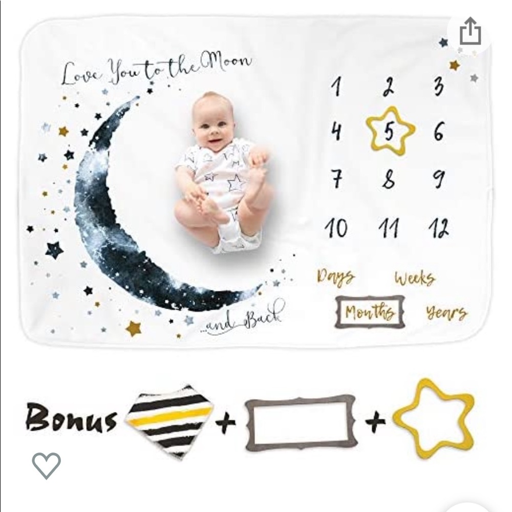 Luka&Lily Baby Monthly Milestone Blanket Boy